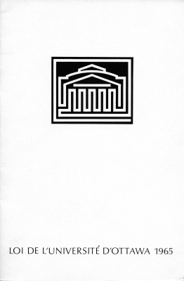 Document printed in French. The cover page features the University of Ottawa logo. The text of the articles follows, accompanied by summaries of the articles in the margin.